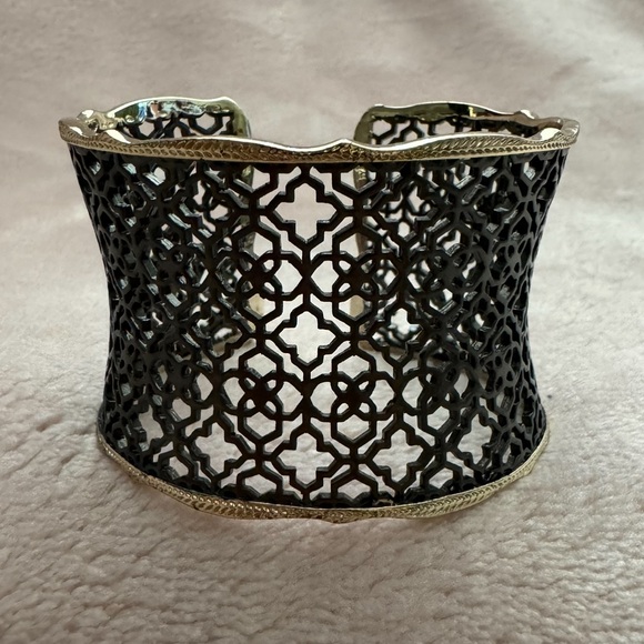 Kendra Scott Candace Gunmetal and Gold Filigree Cuff Bracelet - Picture 4 of 12